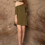 VESTIDO RAGLAN RAYON TWILL