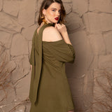 VESTIDO RAGLAN RAYON TWILL