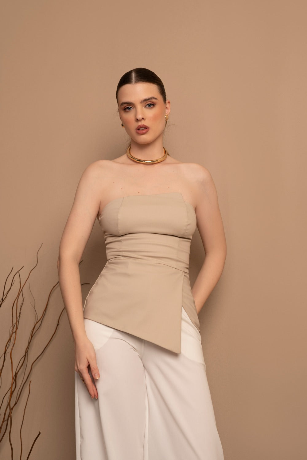 BLUSA S/ ALÇA ASSIMETRIA