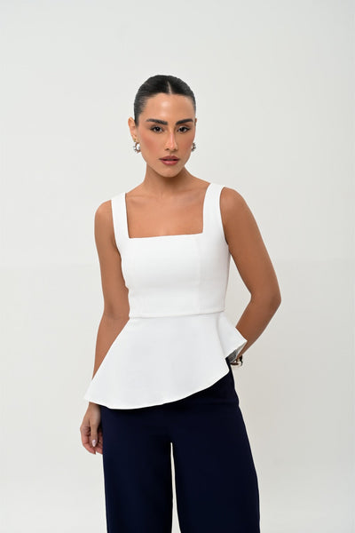 BLUSA ASSIMETRIA PLANE-COTTON OFF WHITE