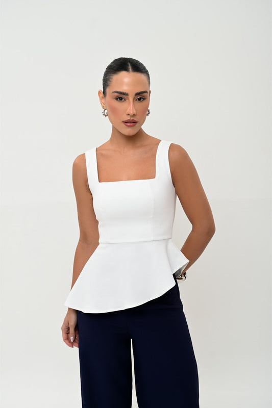 BLUSA ASSIMETRIA PLANE-COTTON OFF WHITE