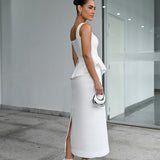 VESTIDO MIDI PEPLUM