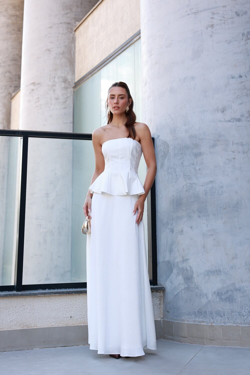 SAIA GODÊ PLISSÊ OFF WHITE