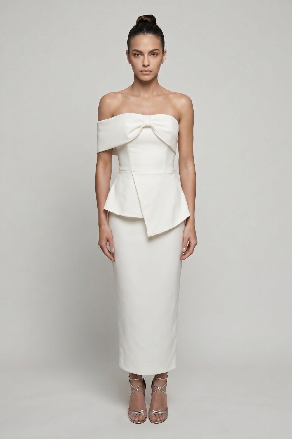 VESTIDO MIDI LAÇO MANGA NULA