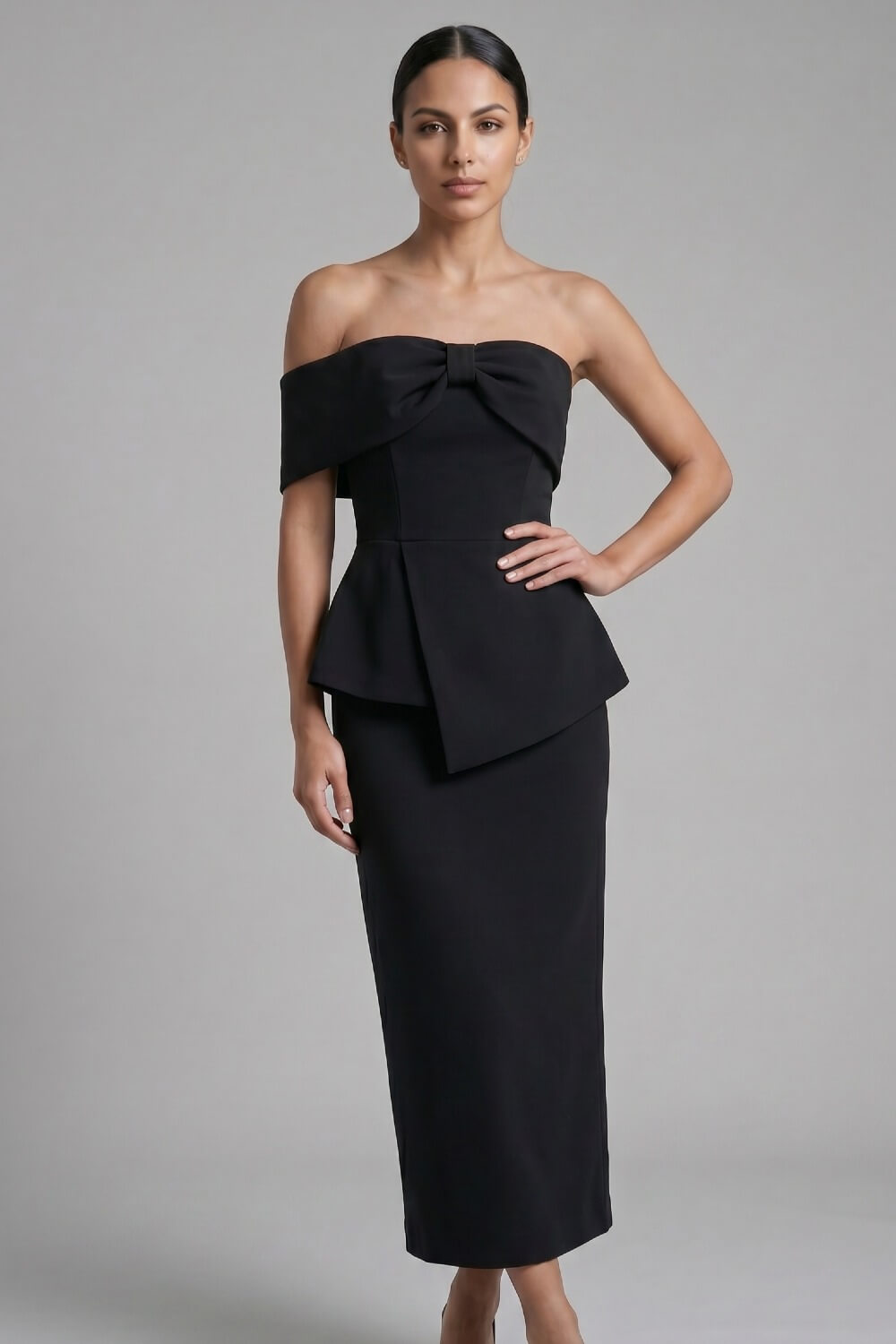 VESTIDO MIDI LAÇO MANGA NULA