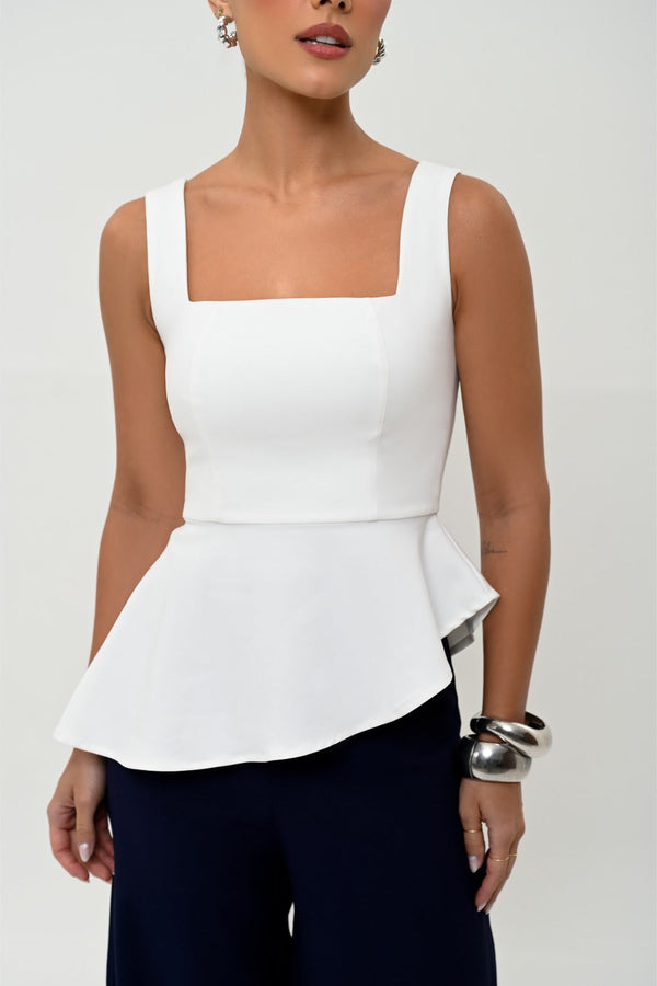 BLUSA ASSIMETRIA PLANE-COTTON OFF WHITE