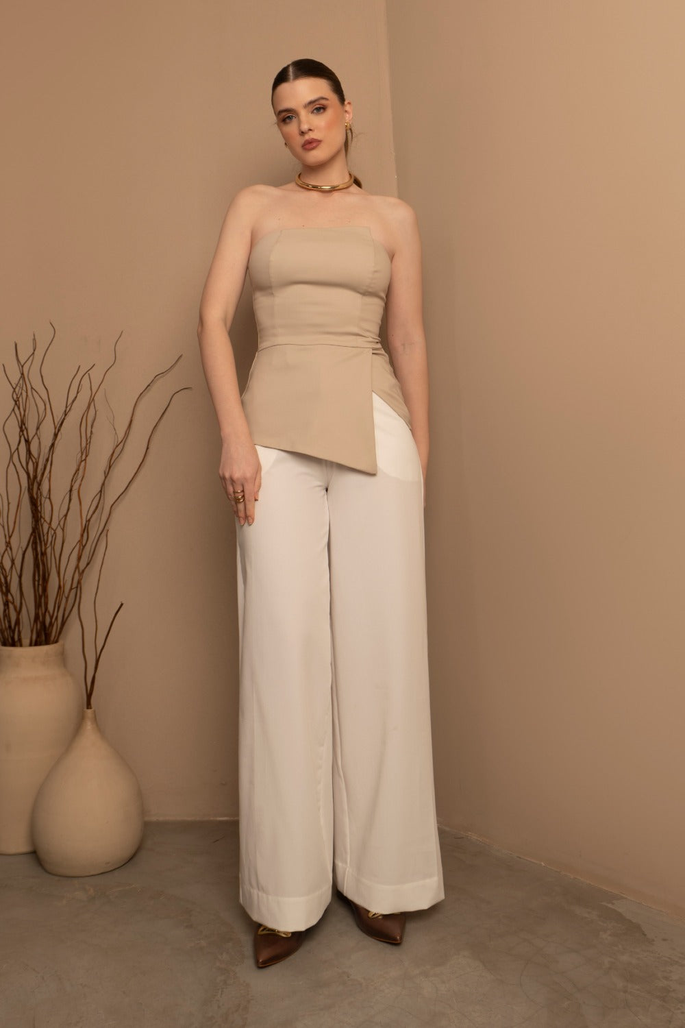 BLUSA S/ ALÇA ASSIMETRIA