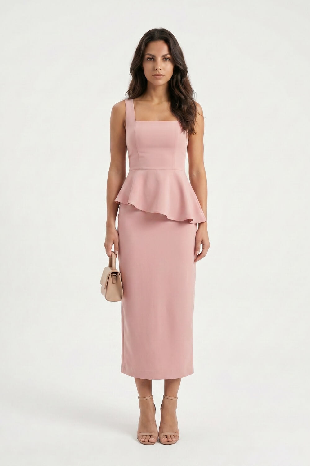 VESTIDO MIDI PEPLUM
